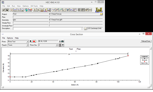 "Exported HEC-RAS data"